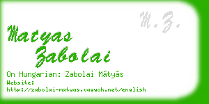 matyas zabolai business card
